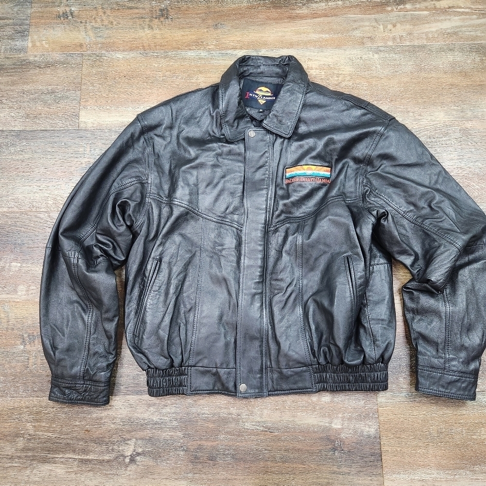 100% Leather New Zlander Pacific Coast Gaming Jacket Size XL